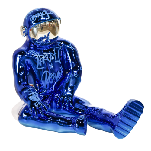 Sitting Spaceman (blue and silver)