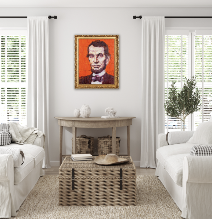 Orange Abe Lincoln | 20" x 16", 23" x 19" Framed