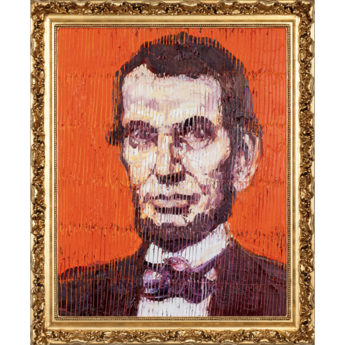 Orange Abe Lincoln | 20" x 16", 23" x 19" Framed