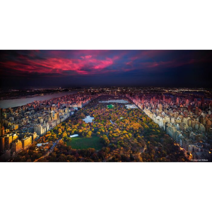 Day to Night, Four Seasons, Central Park, Fall | 33" x 62.5", 68.5" x 39" Framed