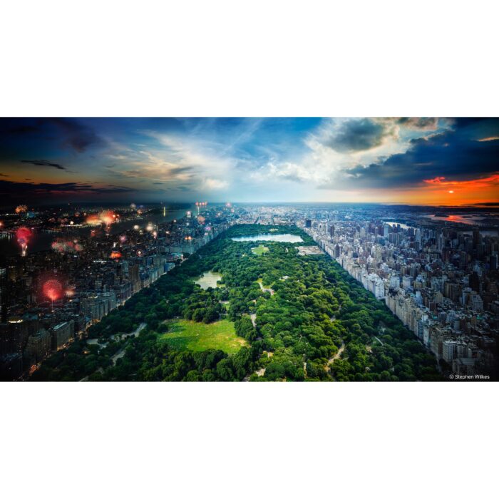 Day to Night, Four Seasons, Central Park, Summer | 33" x 62.5", 68.5" x 39" Framed