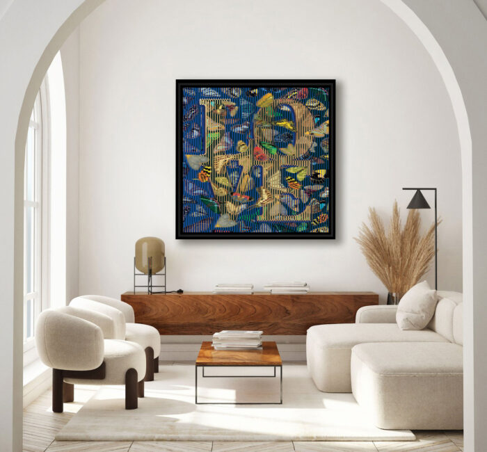 La Forêt des Papillons | 38" x 38" Framed