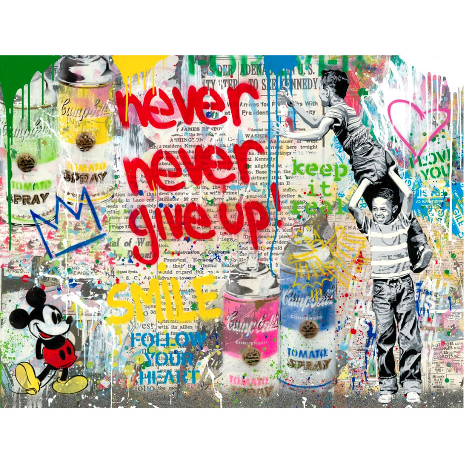 Never, Never Give Up! | 38" x 50", 43.5" x 55.5" Framed
