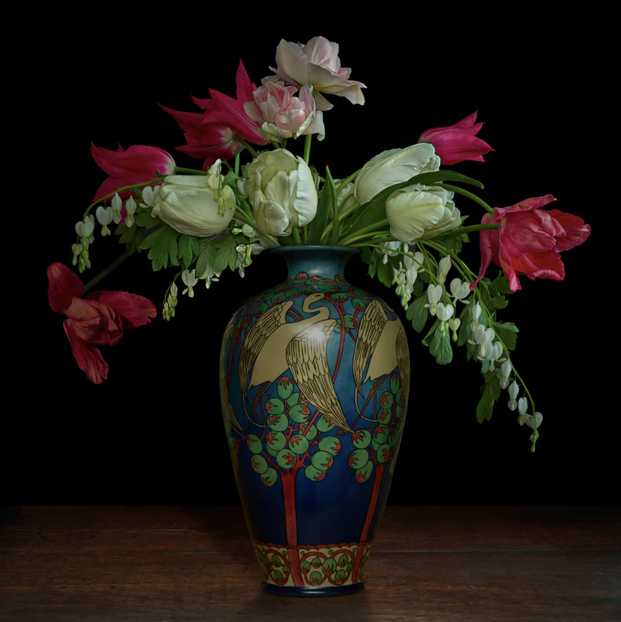 Tulips and Bleeding Hearts in a Japanese Vessel 2018 (Vessel courtesy Gardiner Museum)