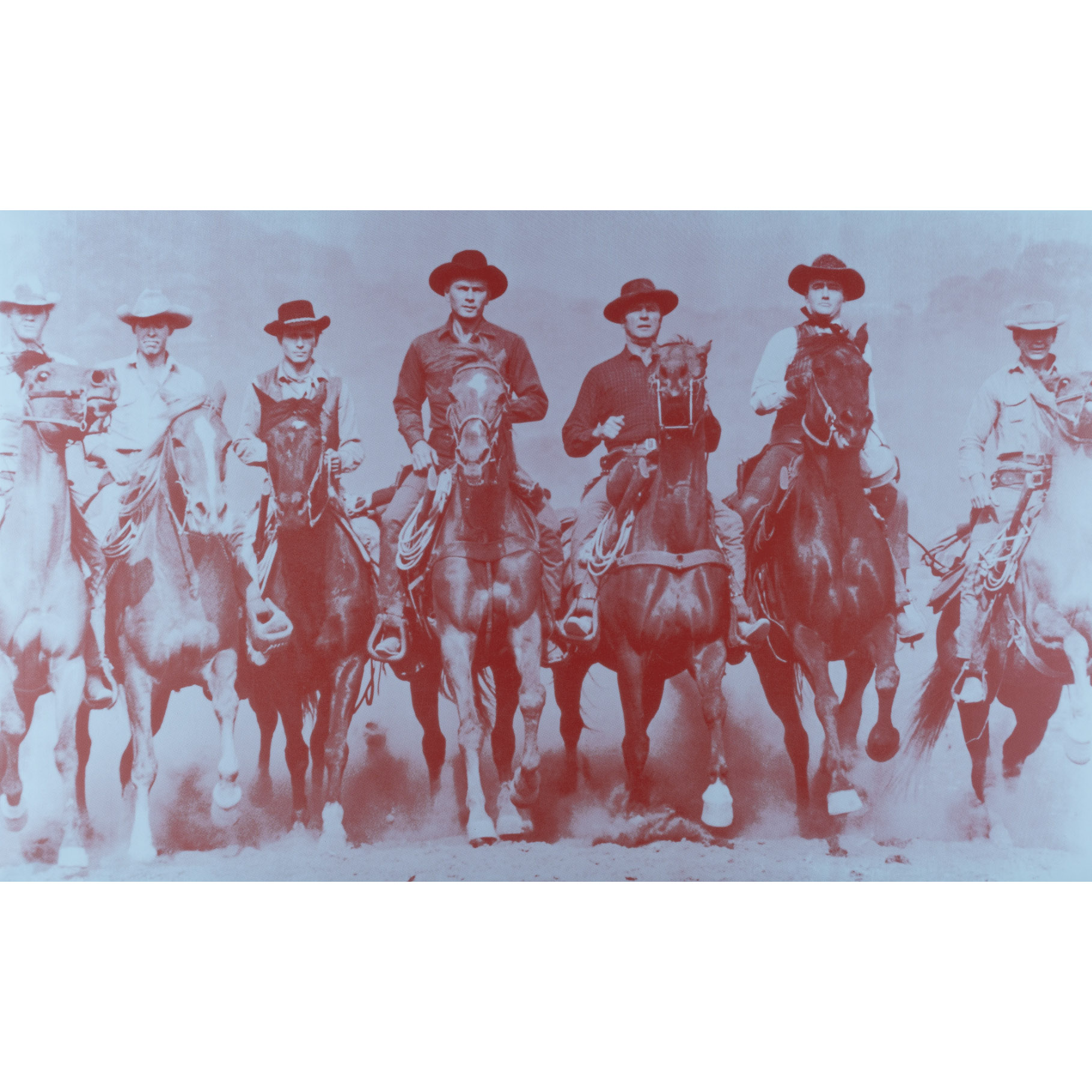 Magnificent Seven (Bronco Blue + Dusty Red) | 24" x 38"
