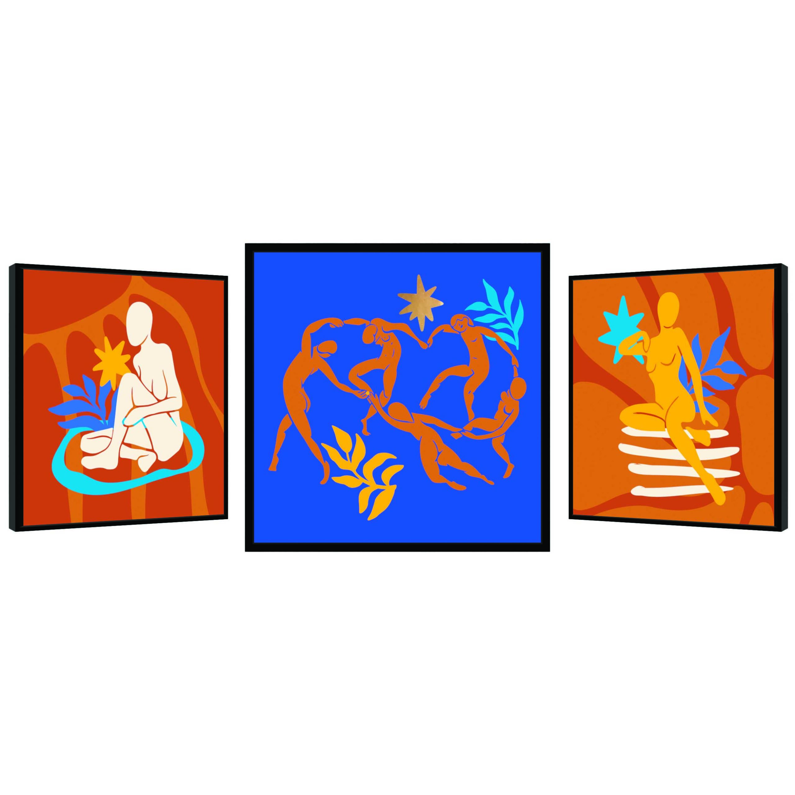 Golden Dance | 29" x 29", 29.5" x 29.5" Framed