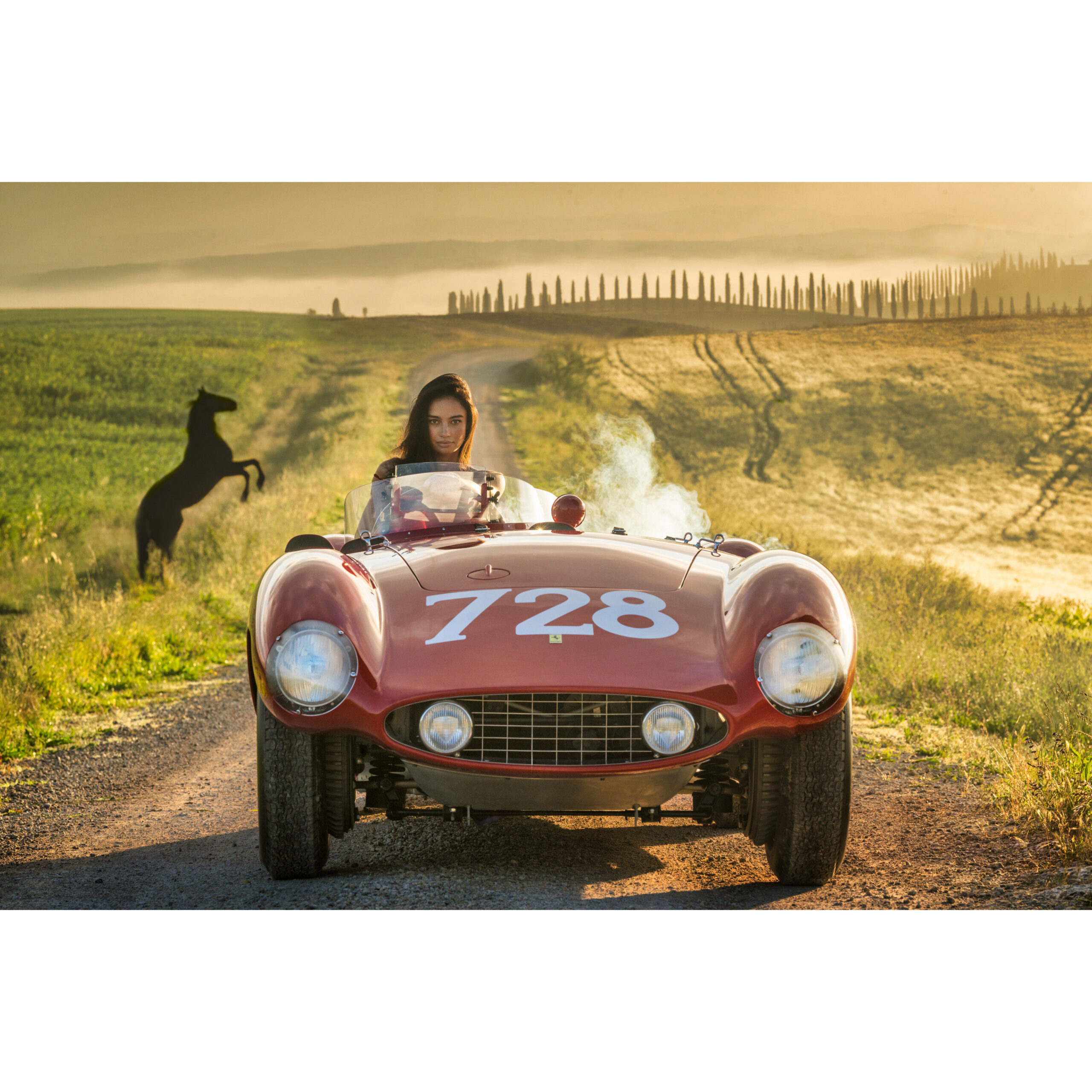 Ferrari 1955 (Colour) | Standard: 37” x 56”, 52” x 71” Framed Large: 56" x 84", 71" x 99" Framed