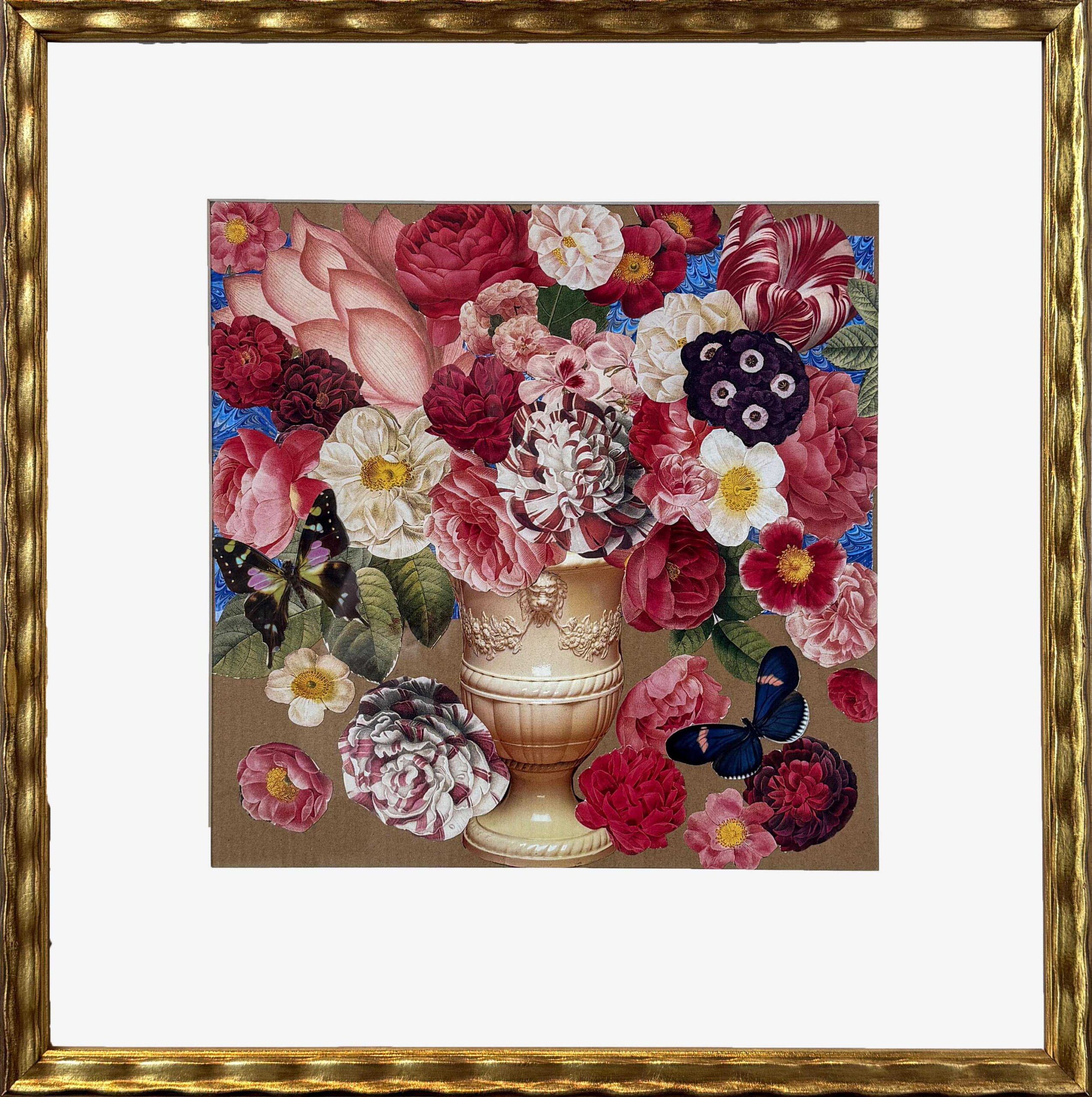 Summer Flowers in Wedgwood Vase | 11.25" x 11.25", 18" x 18" Framed